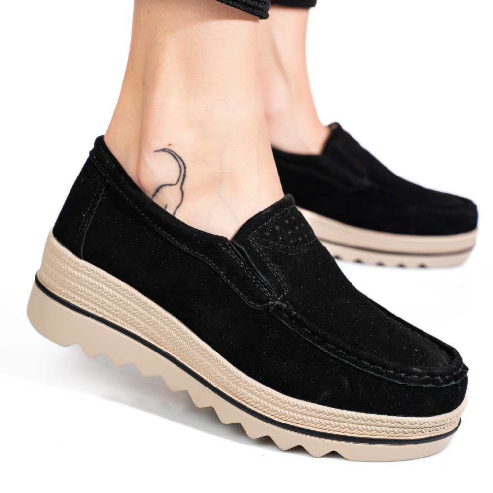 MOCASINI NEGRI PIELE NATURALA INTOARSA MSPM222
