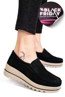 MOCASINI NEGRI PIELE NATURALA INTOARSA MSPM222