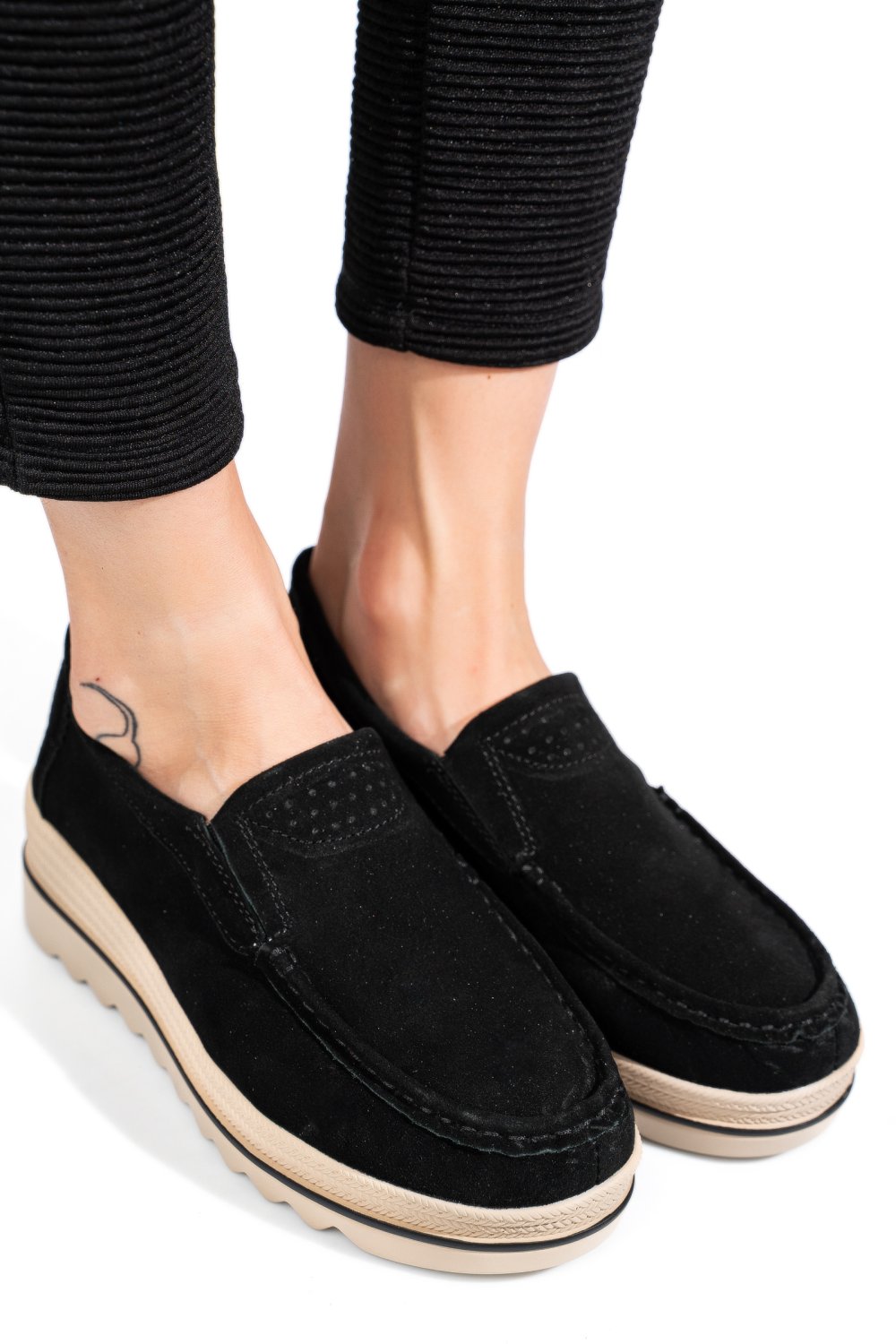 MOCASINI NEGRI PIELE NATURALA INTOARSA MSPM222