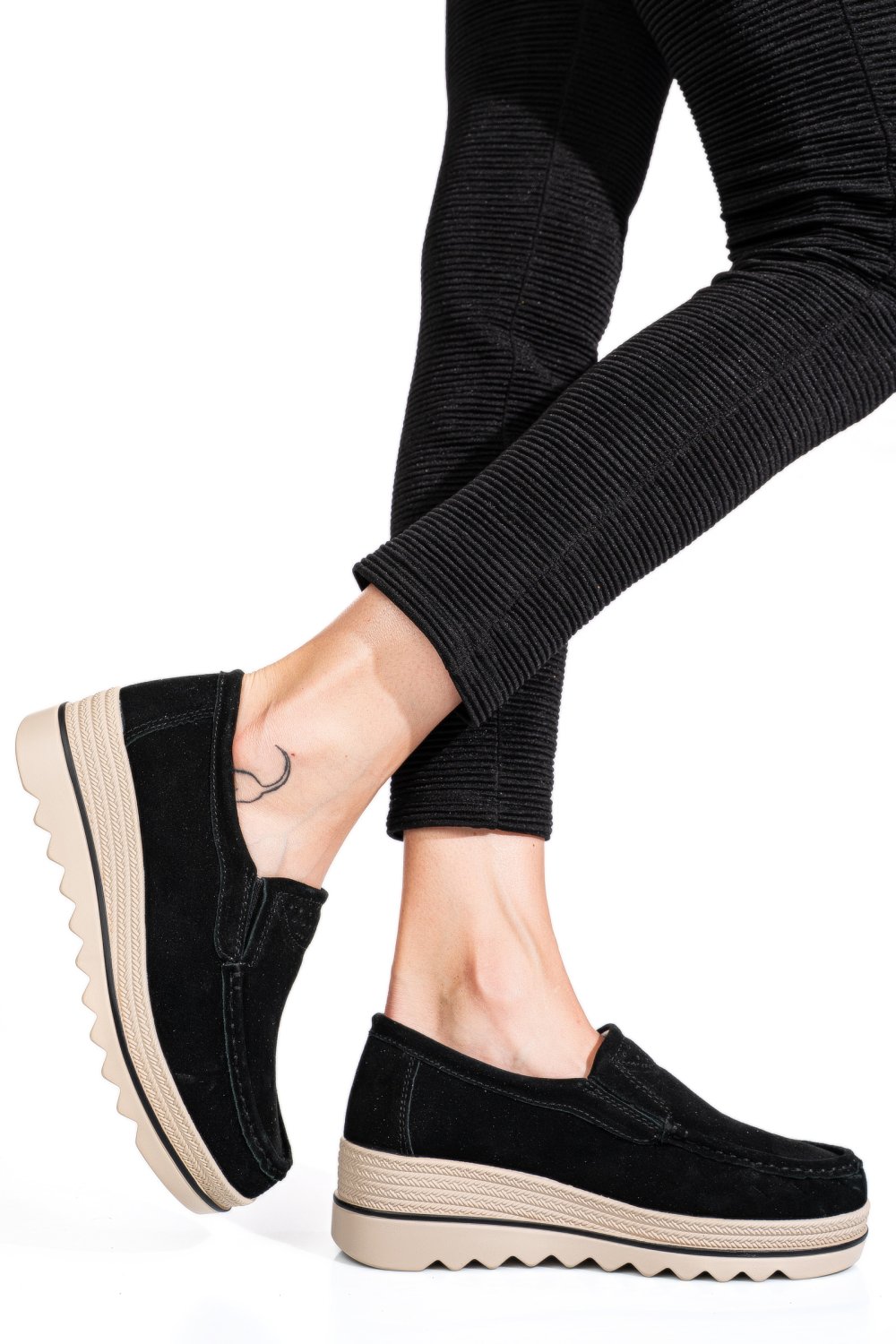 MOCASINI NEGRI PIELE NATURALA INTOARSA MSPM222