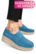 MOCASINI ALBASTRI PIELE NATURALA INTOARSA MSPM223