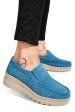 Mocasini albastri piele naturala intoarsa mspm223