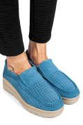 MOCASINI ALBASTRI PIELE NATURALA INTOARSA MSPM223
