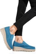 MOCASINI ALBASTRI PIELE NATURALA INTOARSA MSPM223