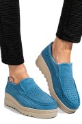 MOCASINI ALBASTRI PIELE NATURALA INTOARSA MSPM223
