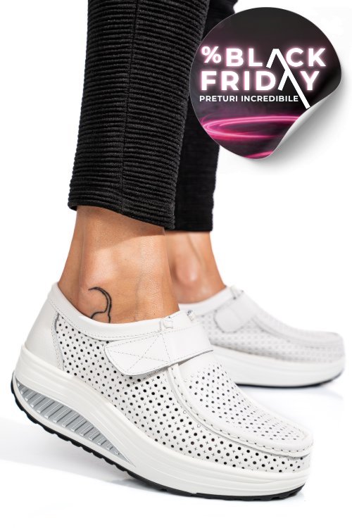 Mocasini white piele naturala pspl-2075