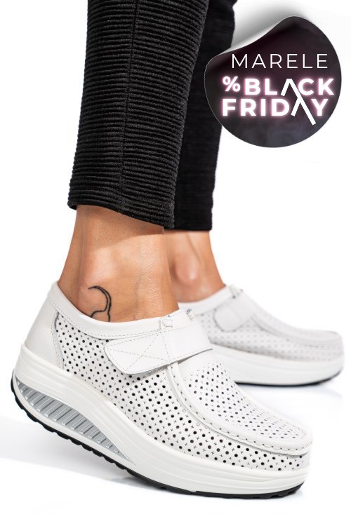 Mocasini white piele naturala pspl-2075