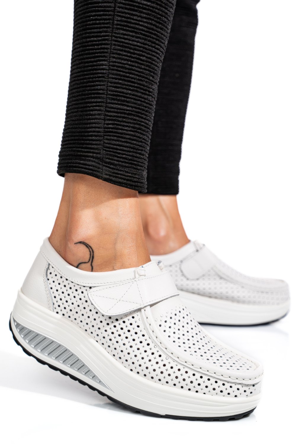 MOCASINI WHITE PIELE NATURALA PSPL-2075