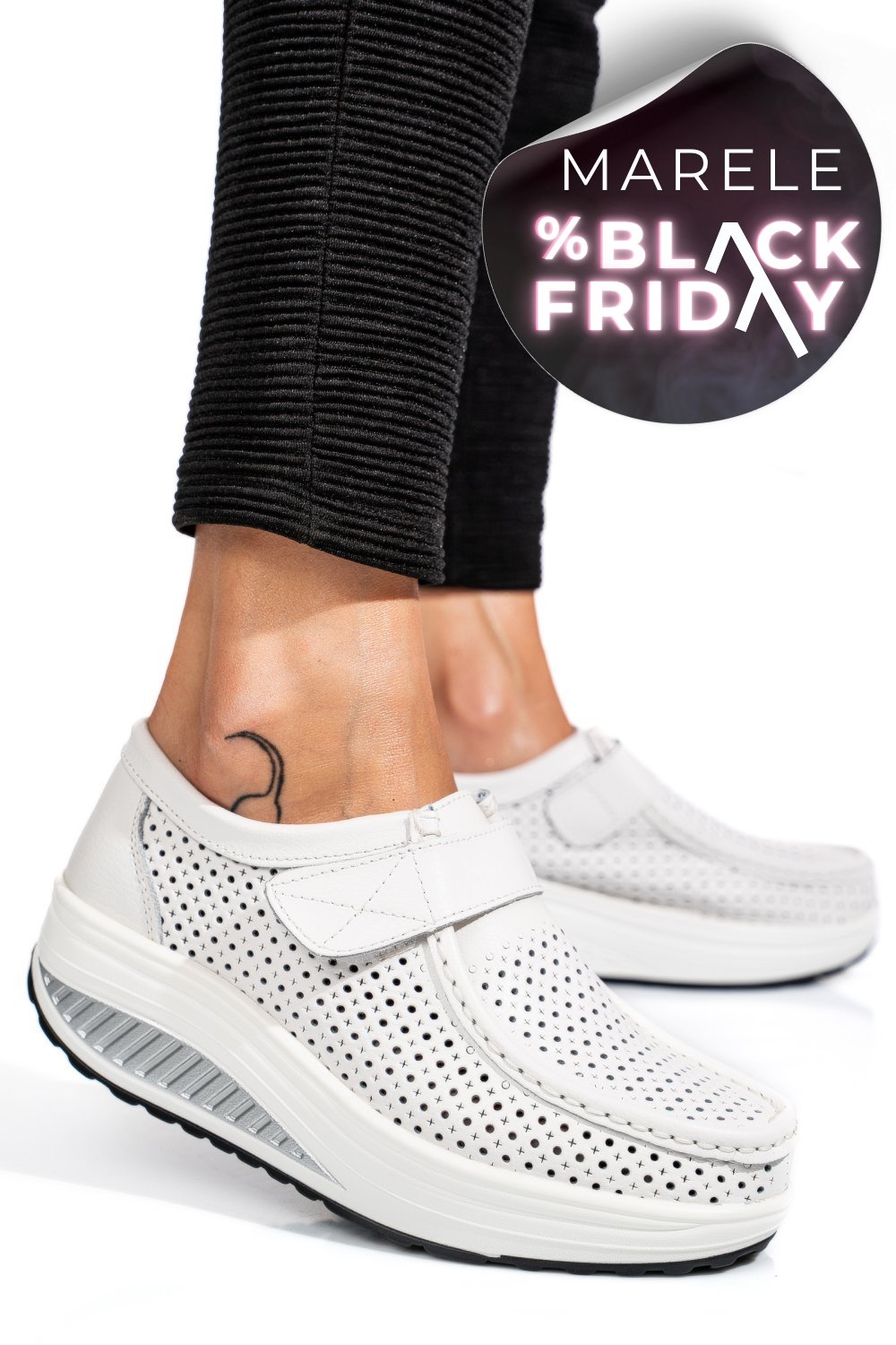 MOCASINI WHITE PIELE NATURALA PSPL-2075