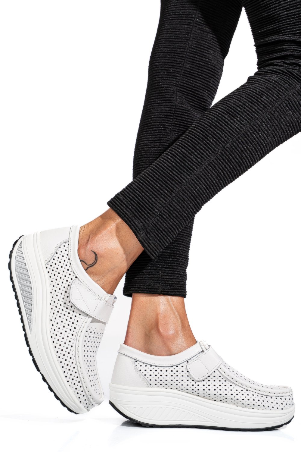 MOCASINI WHITE PIELE NATURALA PSPL-2075