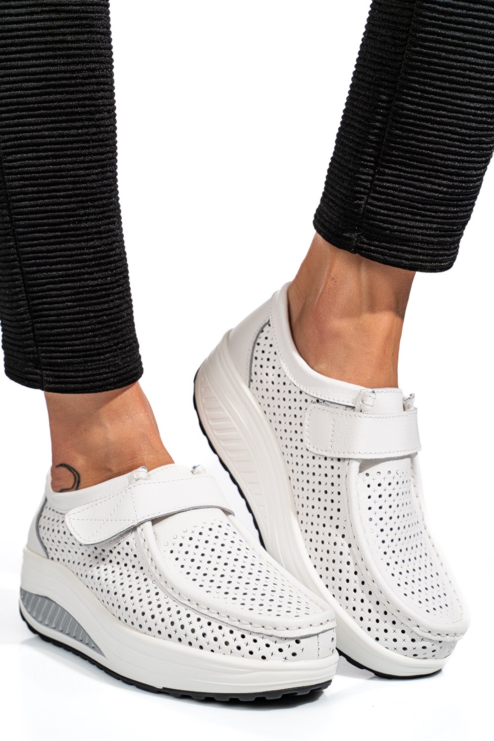 MOCASINI WHITE PIELE NATURALA PSPL-2075