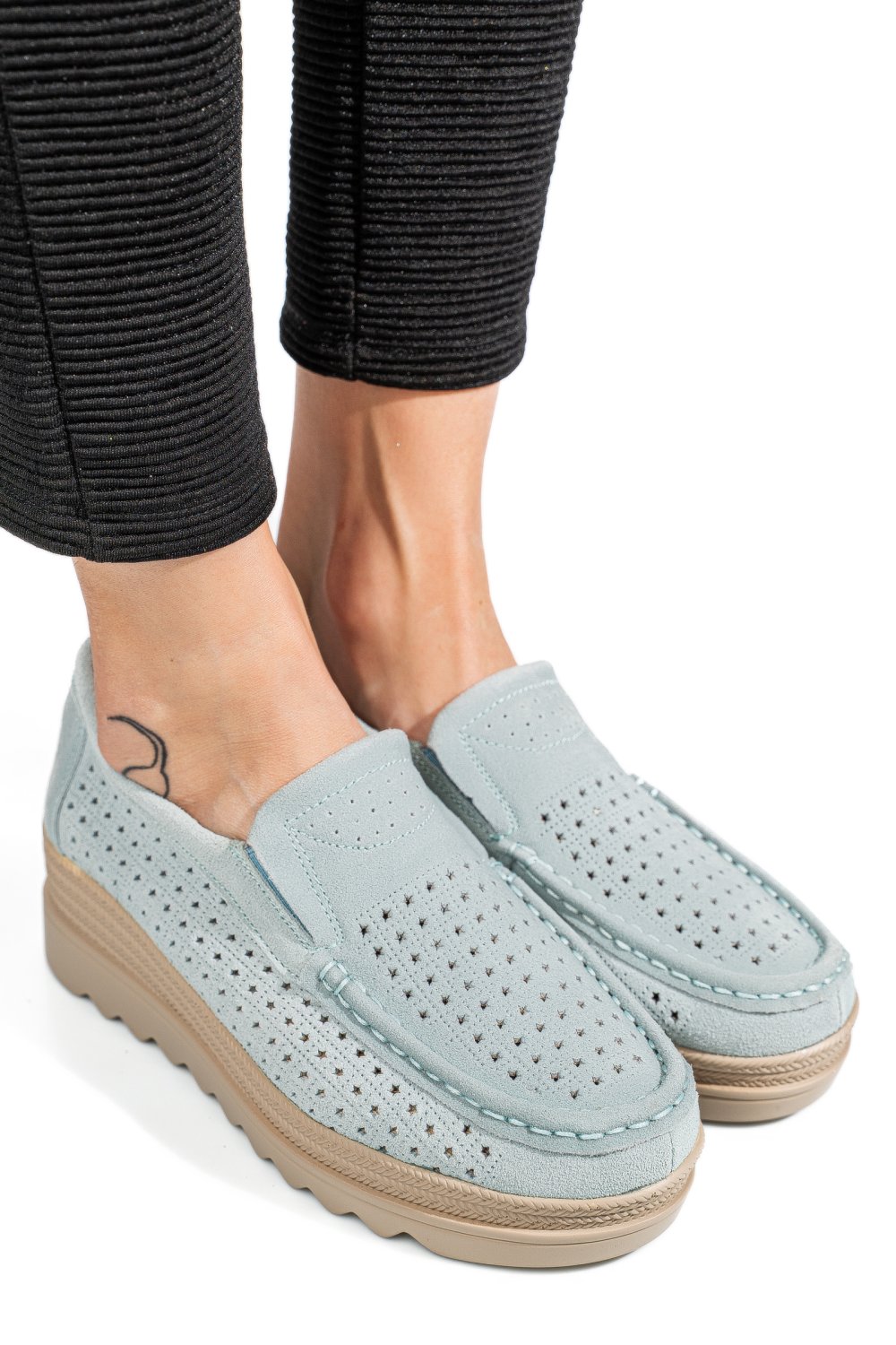 MOCASINI GRI PIELE NATURALA INTOARSA MSPM223