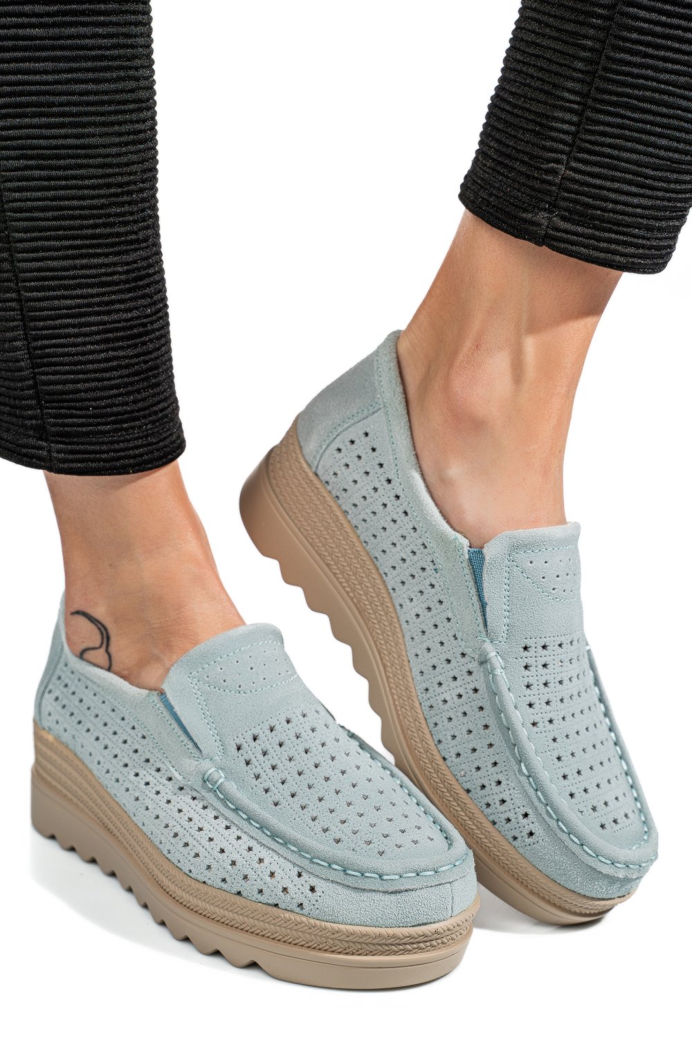 MOCASINI GRI PIELE NATURALA INTOARSA MSPM223