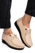 MOCASINI BEJ PIELE NATURALA 3PC03