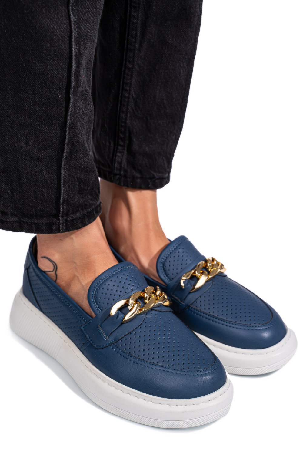 MOCASINI ALBASTRI PIELE NATURALA 4PC09MM