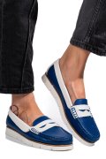 MOCASINI ALBASTRI PIELE NATURALA AKA33202