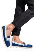 MOCASINI ALBASTRI PIELE NATURALA AKA33202