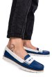Mocasini albastri piele naturala aka33202