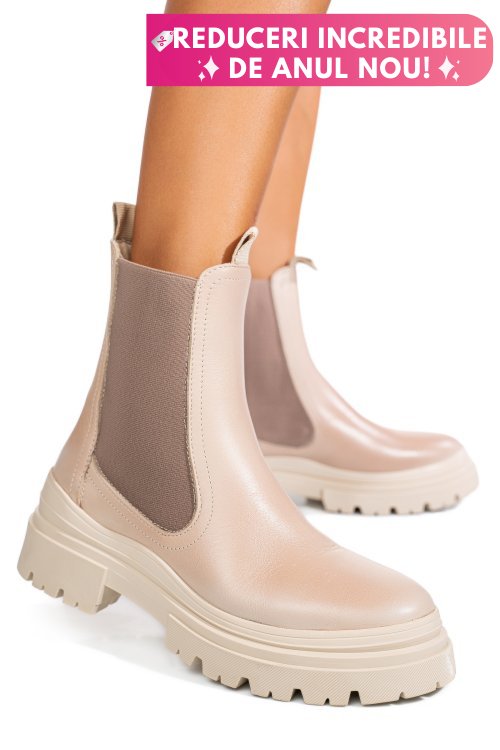 Ghete bej piele naturala 52132506