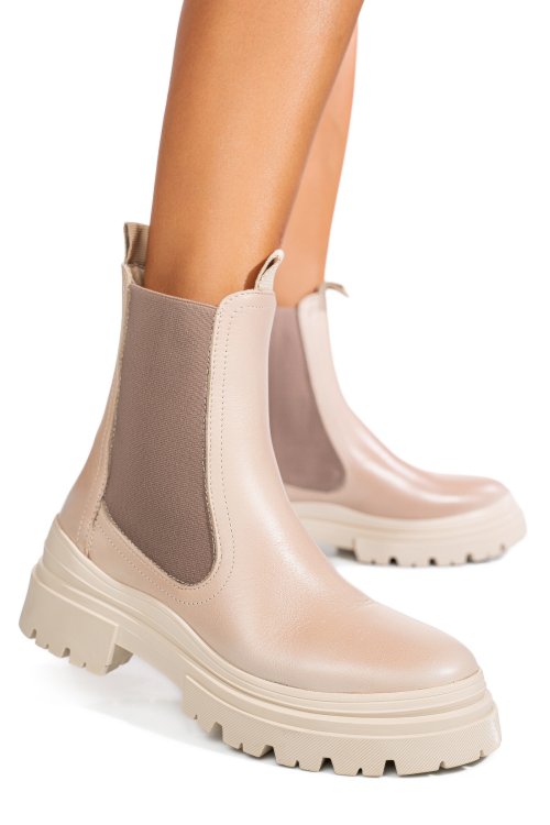 Ghete bej piele naturala 52132506