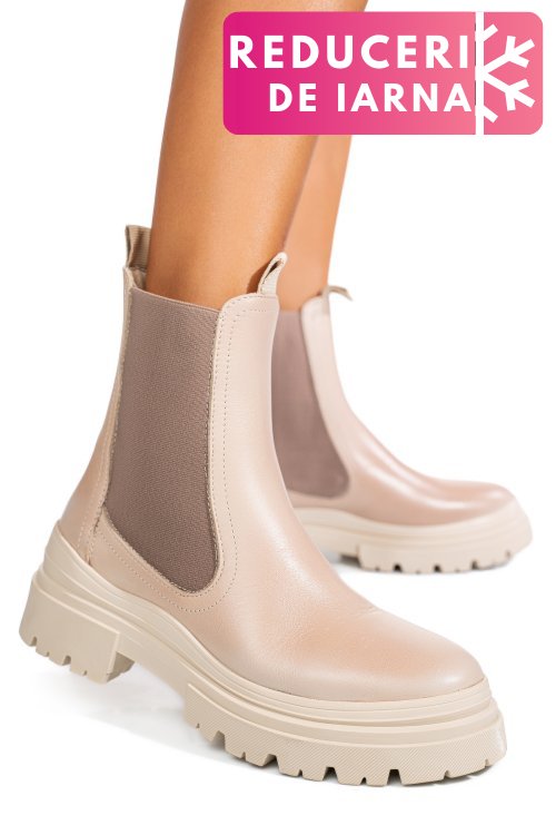 Ghete bej piele naturala 52132506