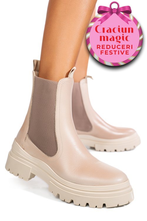 Ghete bej piele naturala 52132506