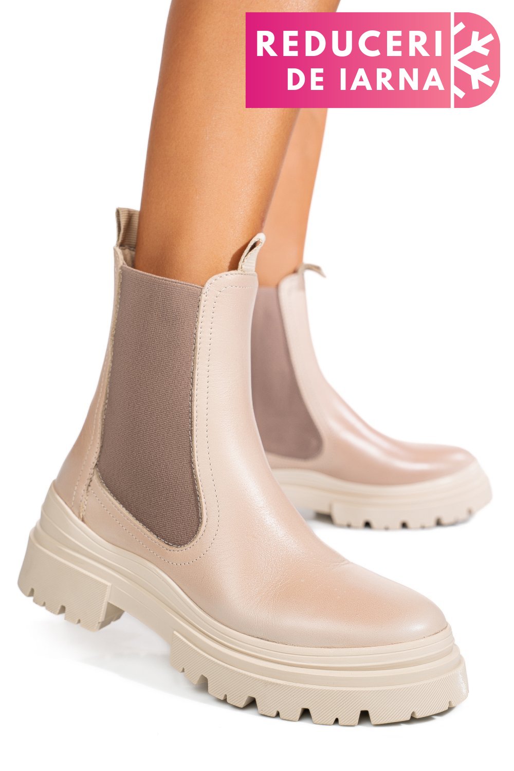 GHETE BEJ PIELE NATURALA 52132506