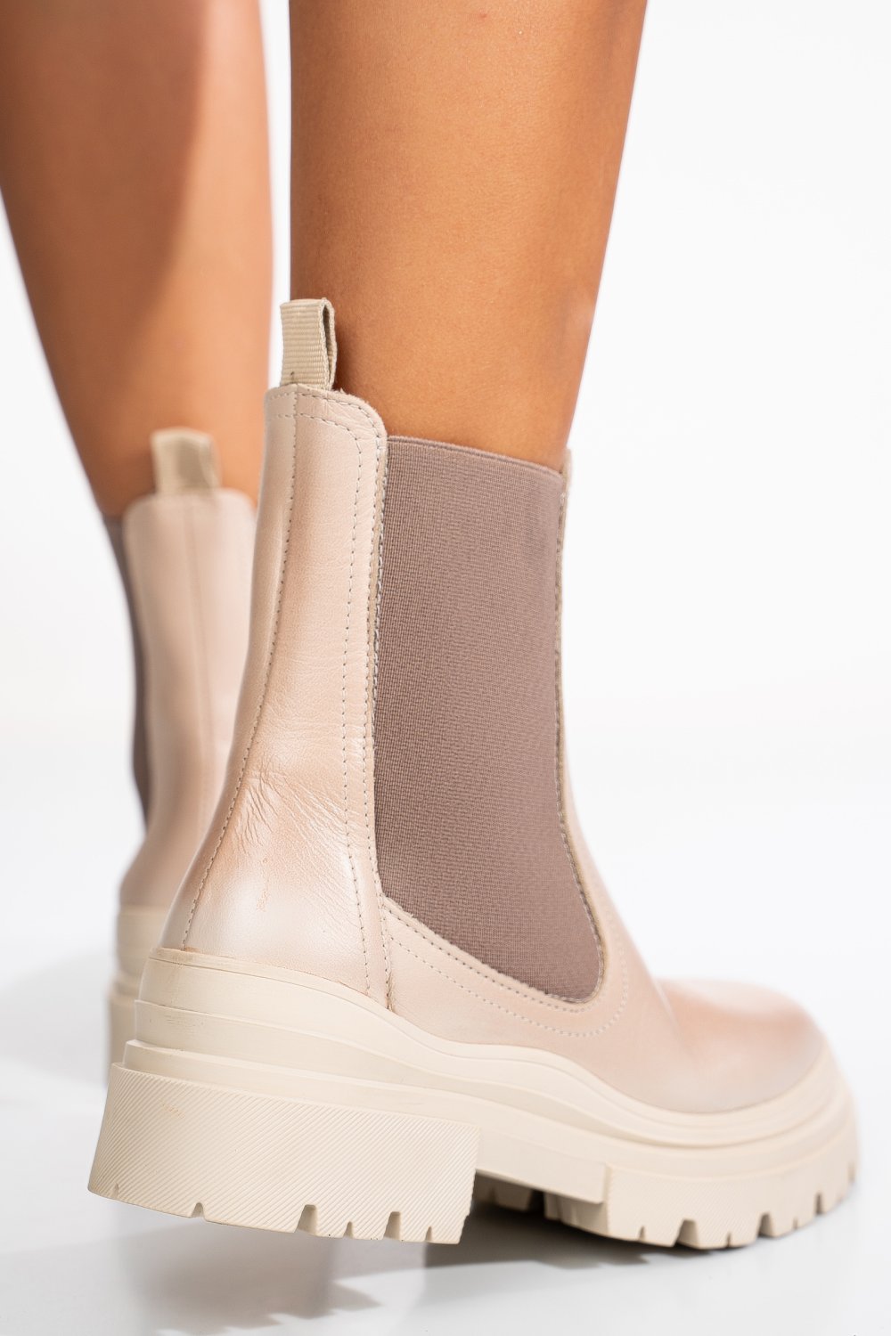 GHETE BEJ PIELE NATURALA 52132506