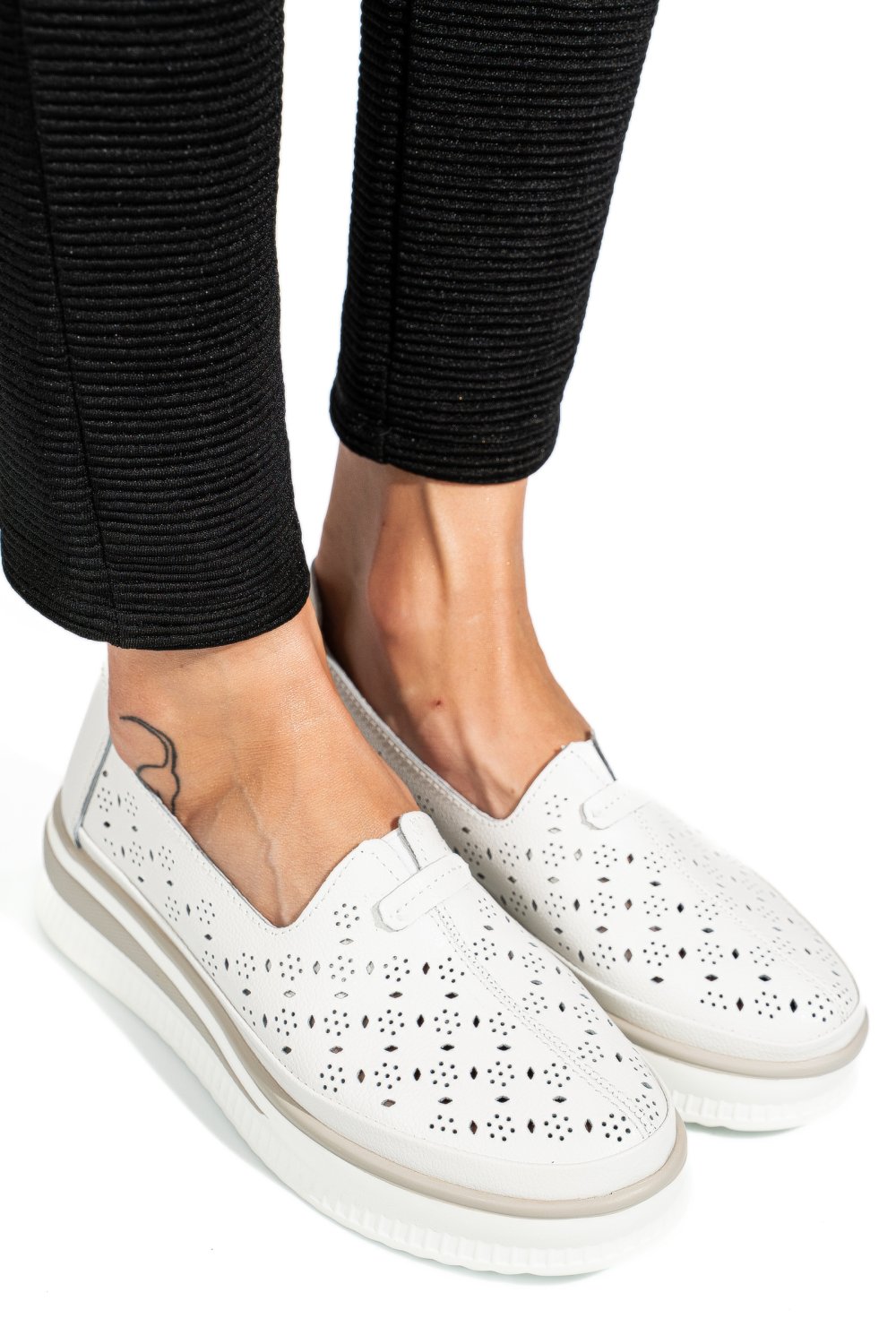 ESPADRILE WHITE PIELE NATURALA TSP-9007
