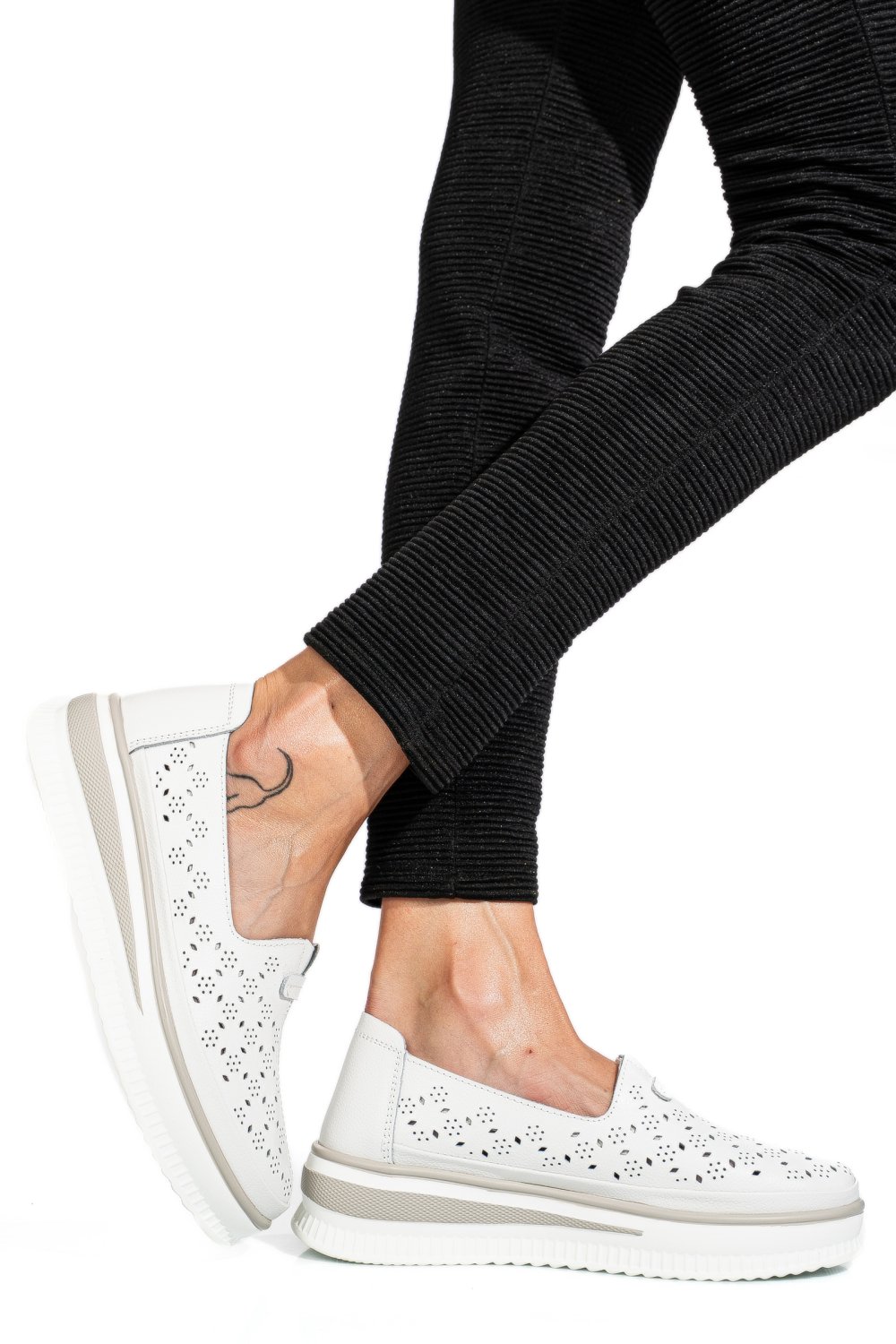 ESPADRILE WHITE PIELE NATURALA TSP-9007