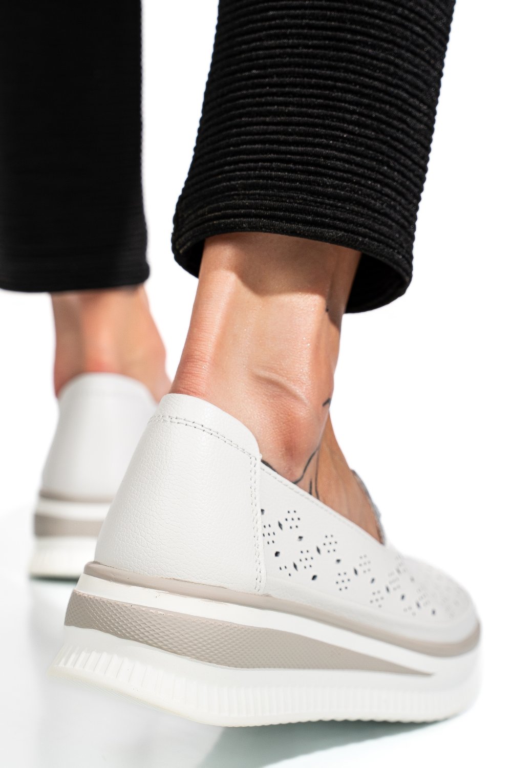 ESPADRILE WHITE PIELE NATURALA TSP-9007