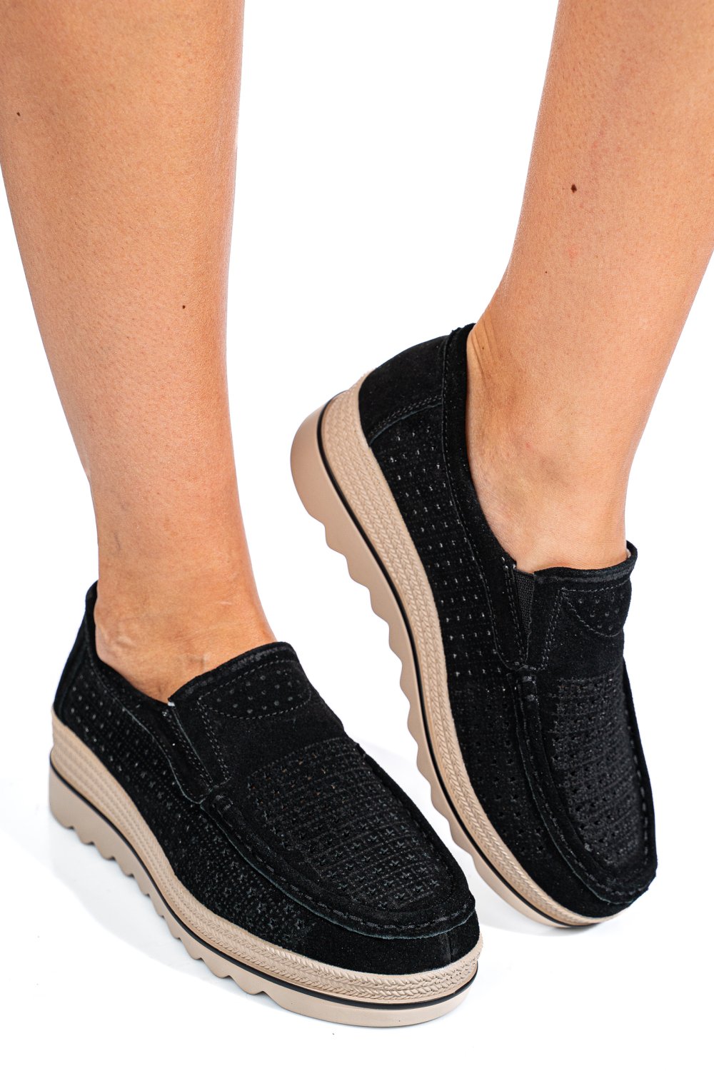 MOCASINI NEGRI PIELE NATURALA INTOARSA MSPM223