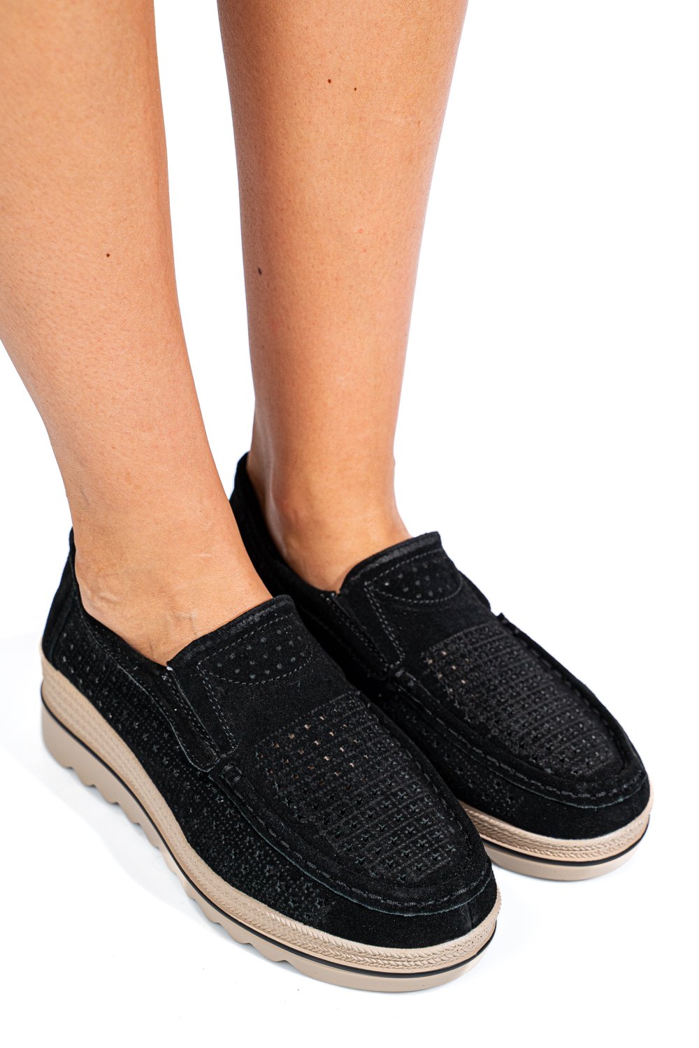 MOCASINI NEGRI PIELE NATURALA INTOARSA MSPM223