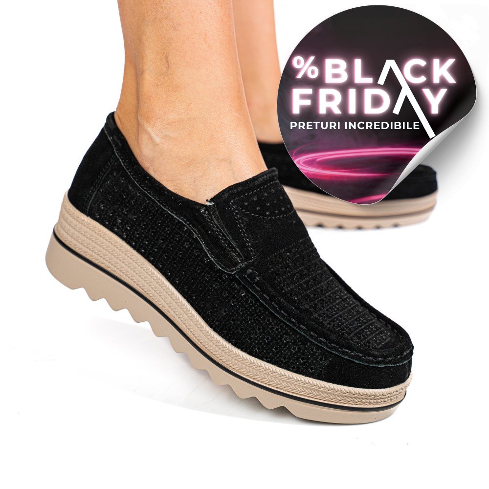 MOCASINI NEGRI PIELE NATURALA INTOARSA MSPM223