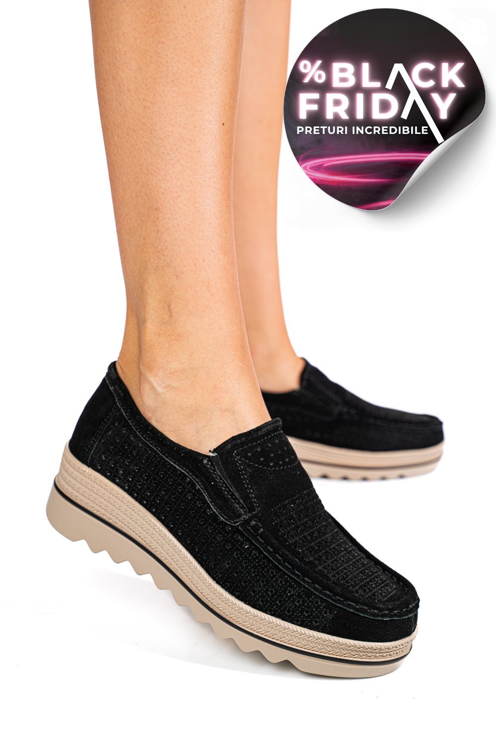 MOCASINI NEGRI PIELE NATURALA INTOARSA MSPM223