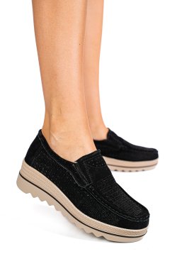 MOCASINI NEGRI PIELE NATURALA INTOARSA MSPM223