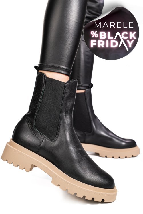 Ghete negre piele naturala 52132465