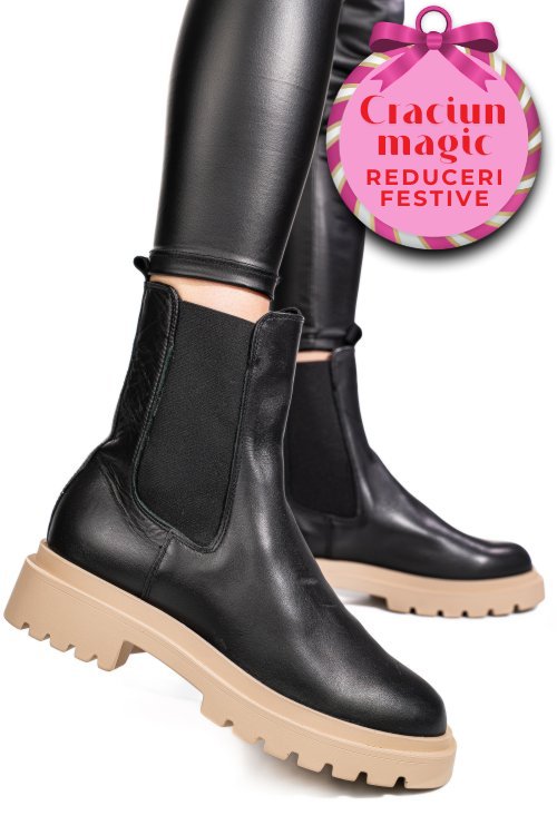 Ghete negre piele naturala 52132465