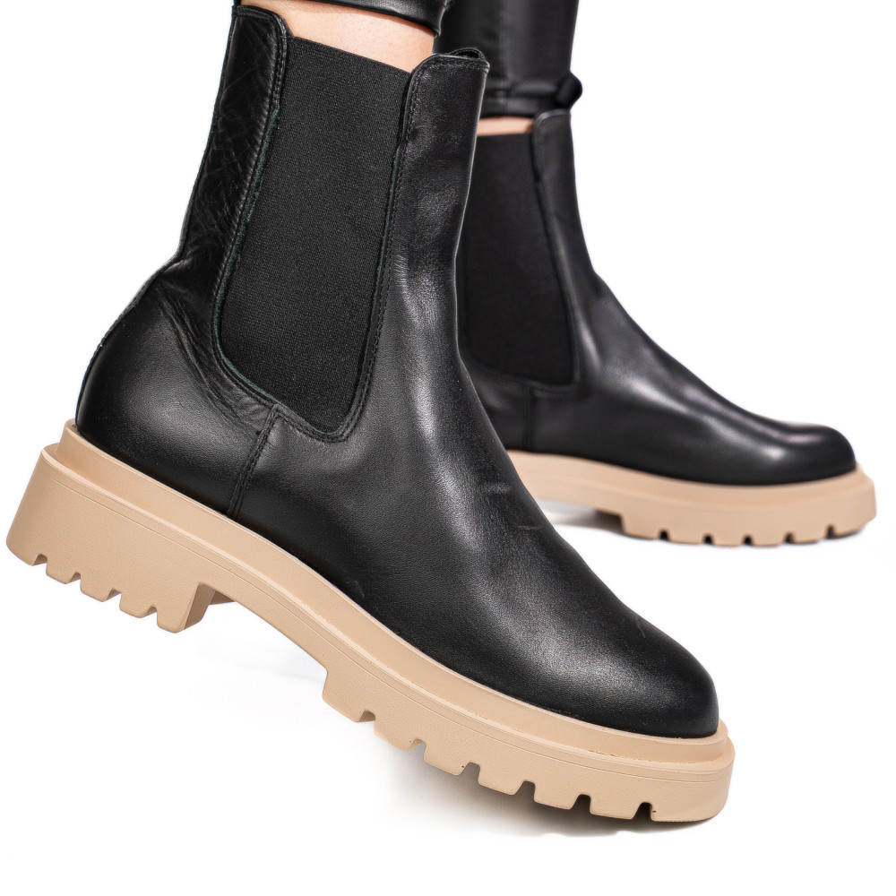 GHETE NEGRE PIELE NATURALA 52132465