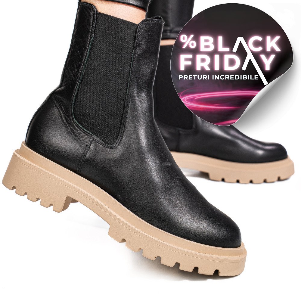 GHETE NEGRE PIELE NATURALA 52132465