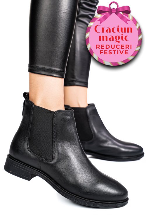 Ghete negre piele naturala 53130131