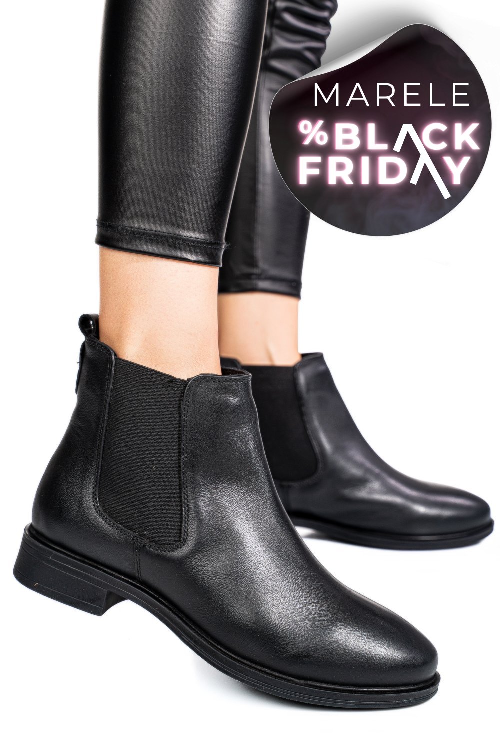 GHETE NEGRE PIELE NATURALA 53130131