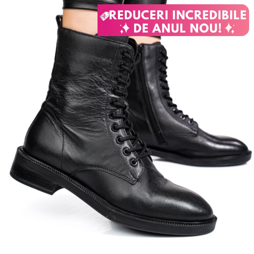 GHETE NEGRE PIELE NATURALA 53130132