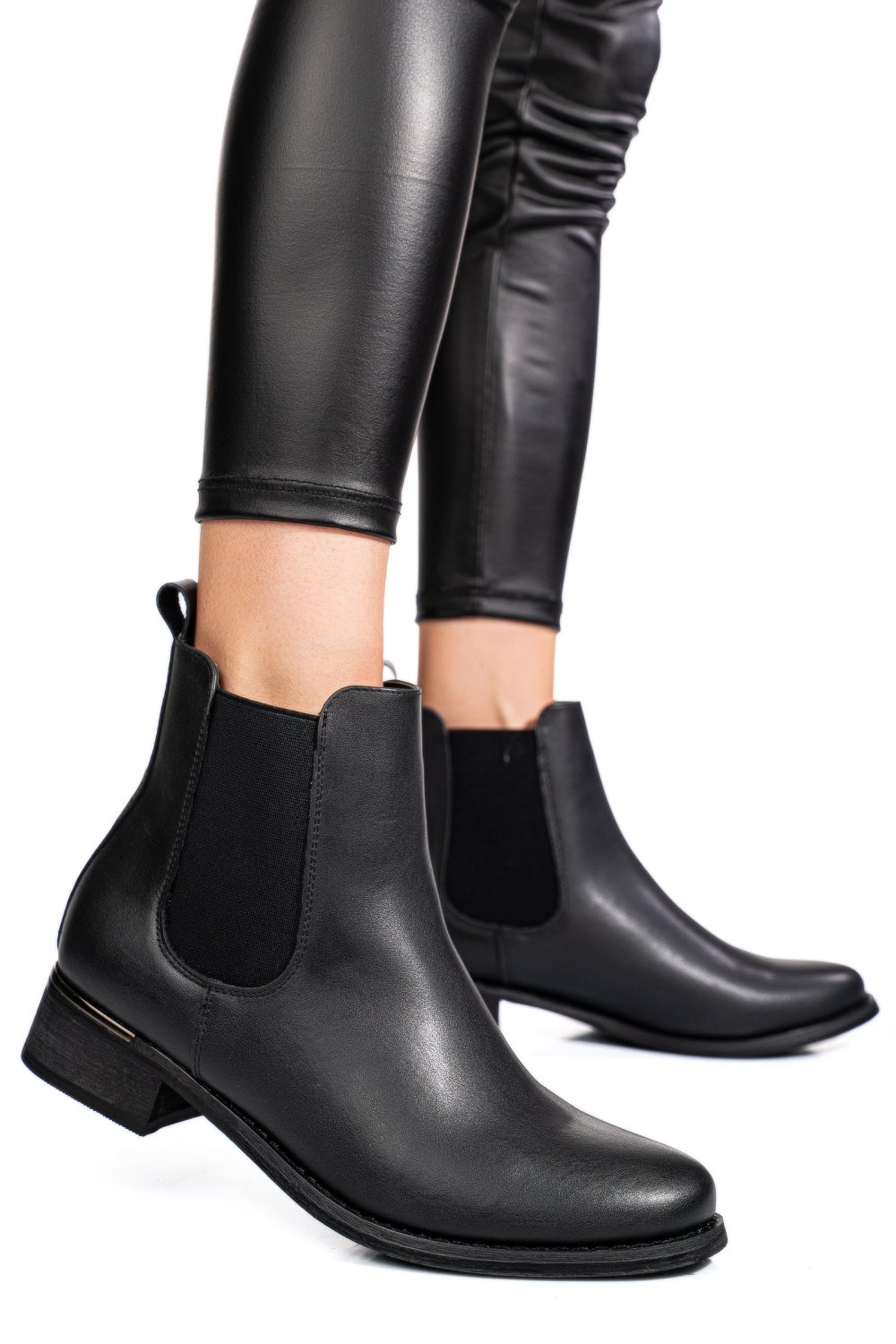 GHETE NEGRE PIELE NATURALA 53130146