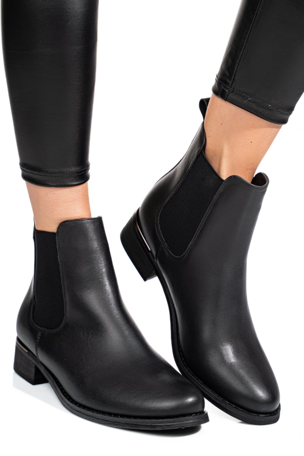 GHETE NEGRE PIELE NATURALA 53130146