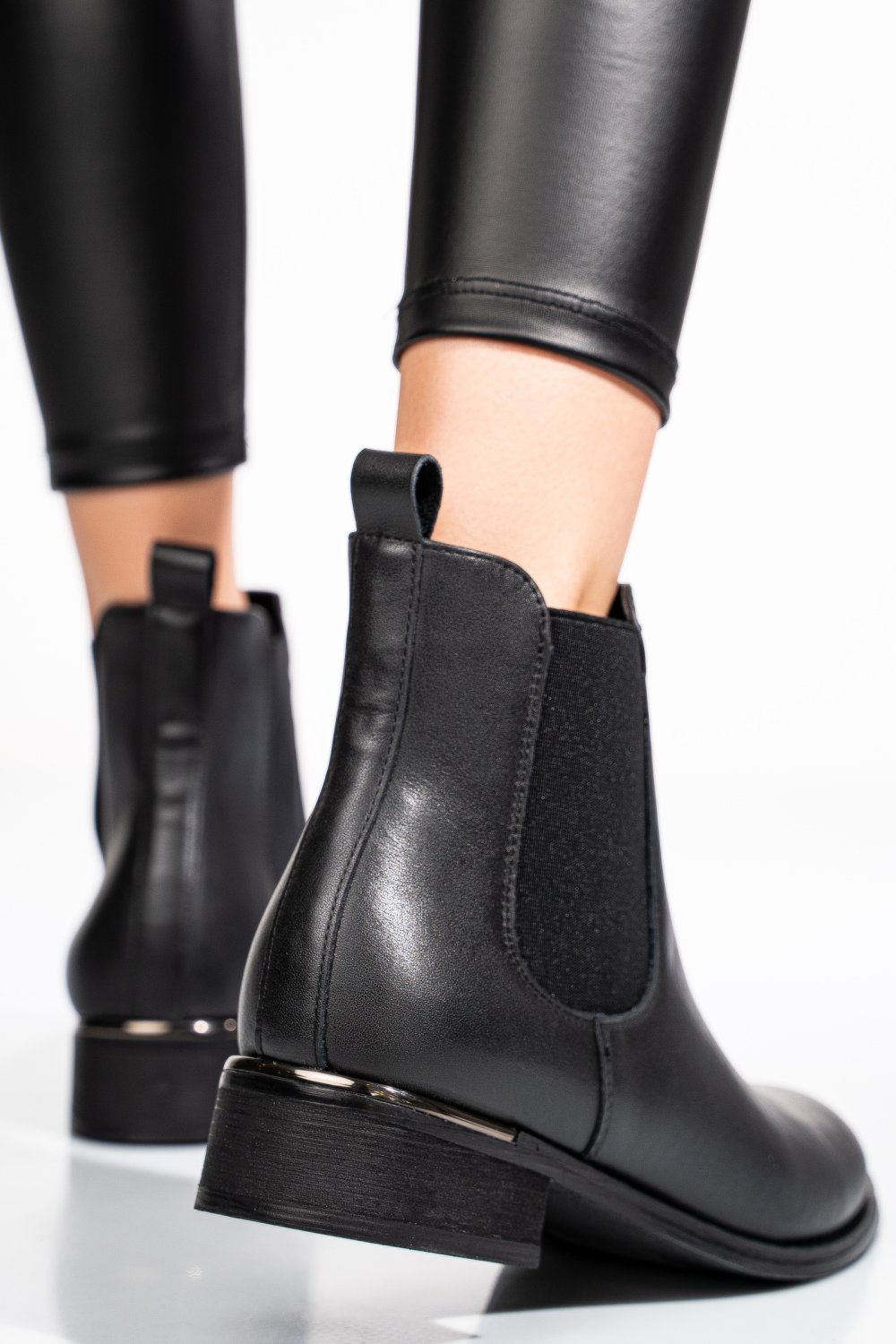 GHETE NEGRE PIELE NATURALA 53130146