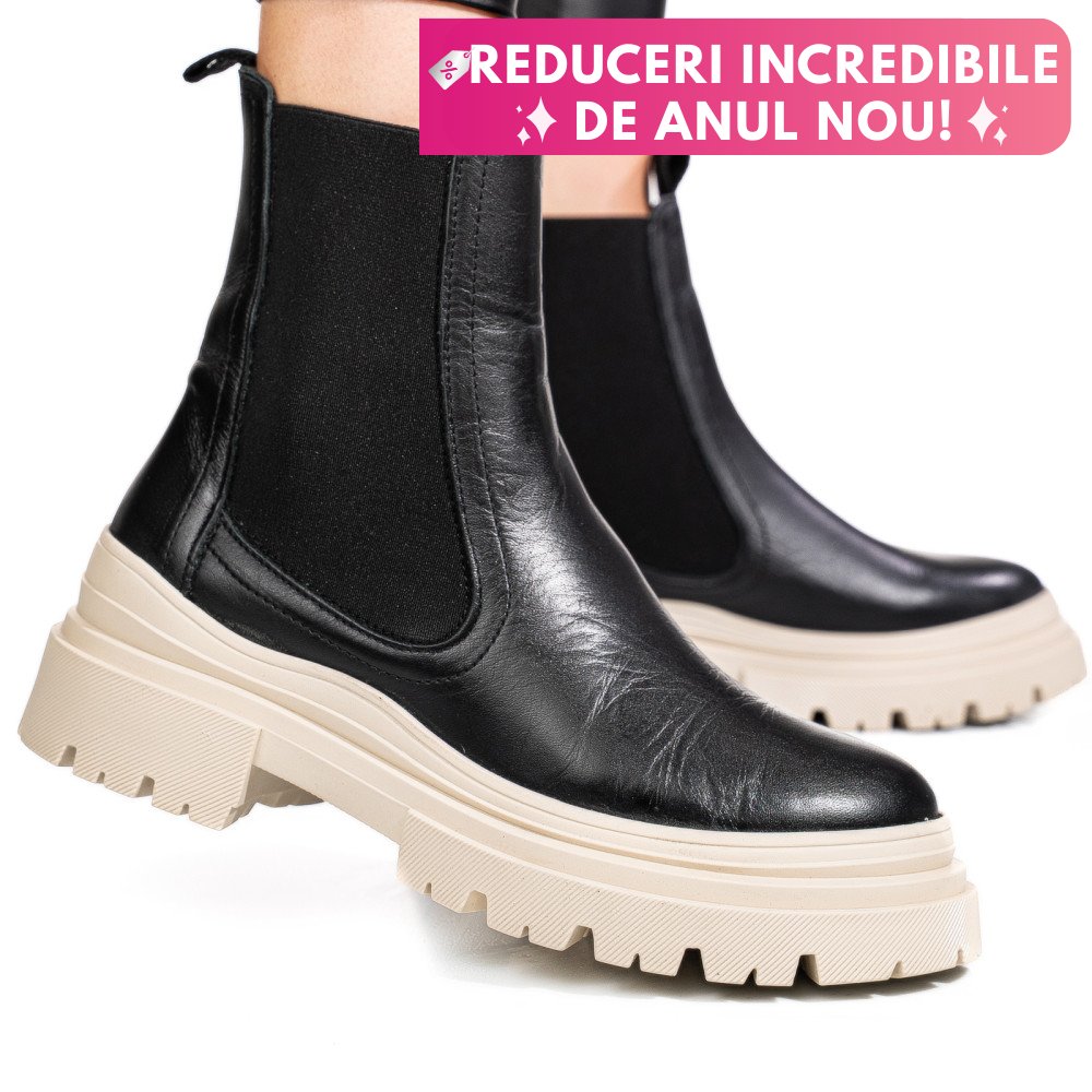 GHETE NEGRE PIELE NATURALA 52132505