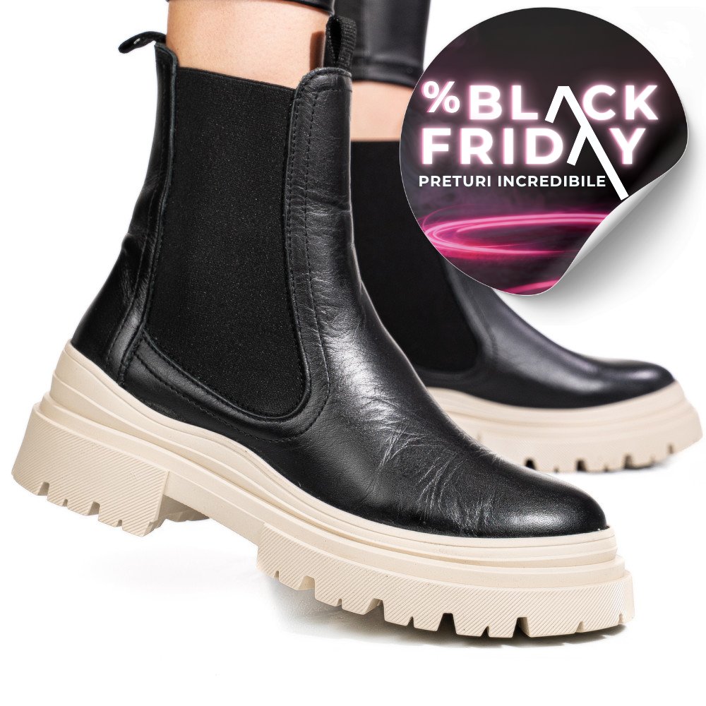 GHETE NEGRE PIELE NATURALA 52132505