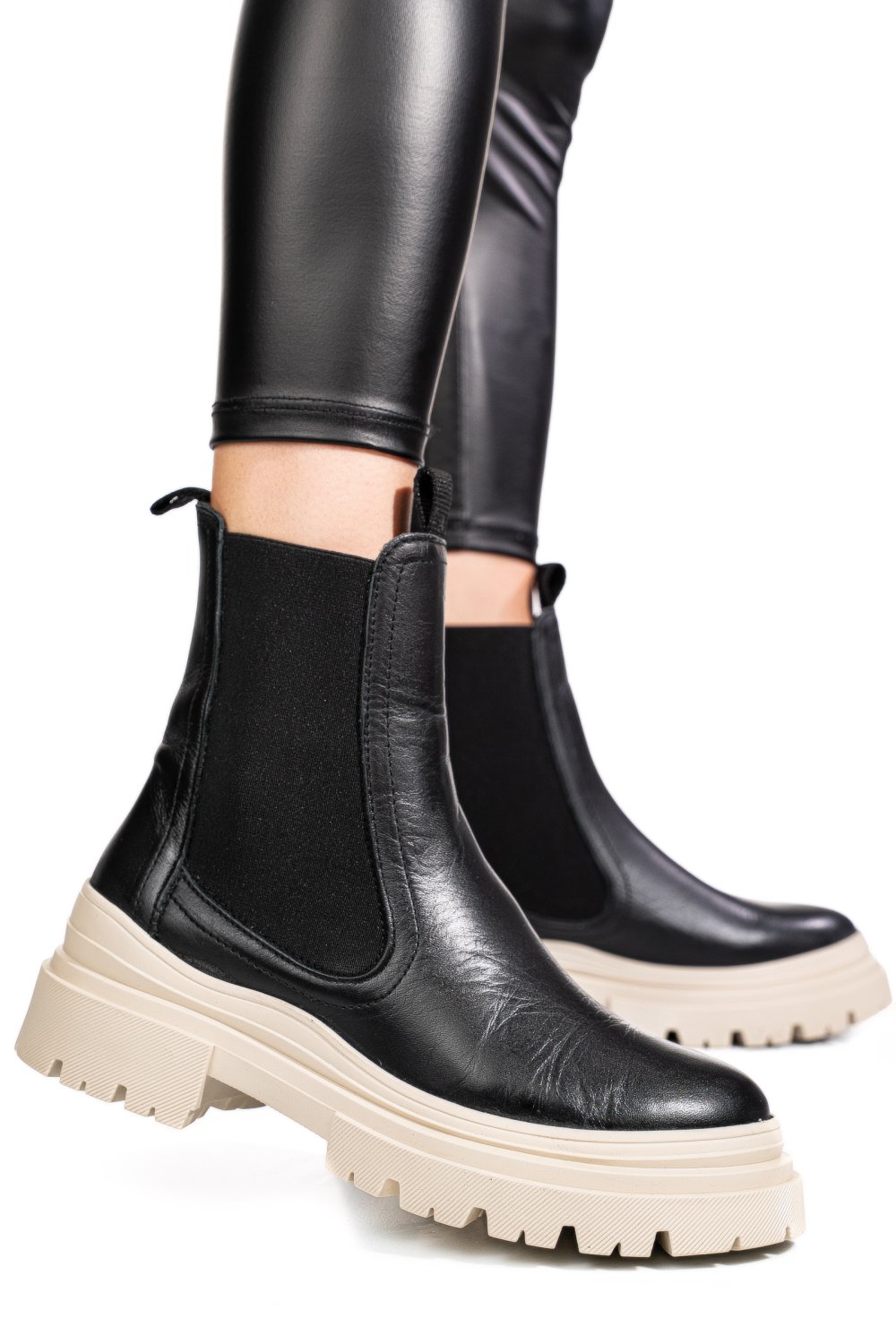 GHETE NEGRE PIELE NATURALA 52132505