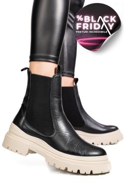 GHETE NEGRE PIELE NATURALA 52132505